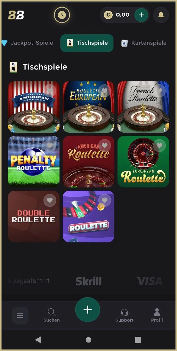 Live Tischspiele bei Belabet 